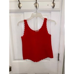 Divided Red Scalloped Tank Too Size X-Small